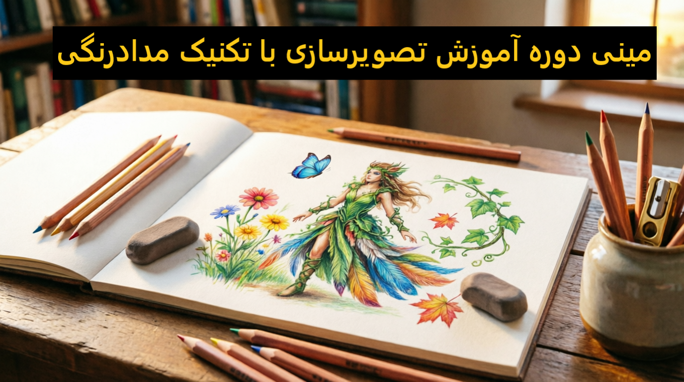 مینی دوره آموزش تصویرسازی با تکنیک مدادرنگی و مسیر رسیدن به بازار کار و درآمدزایی/مدرس خانم الهه شیخعلی